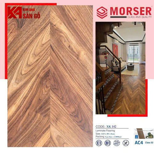 Sàn Gỗ Xương Cá Morser 3D 8mm XK-142